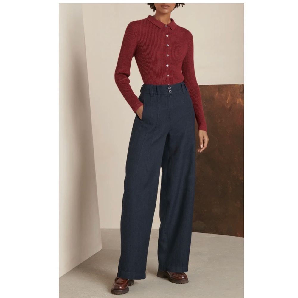 Giorgio Sant Angelo Vintage Merino Wool Pleated Pinstripe Trouser Pants Size 4